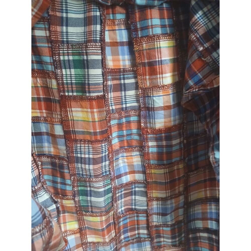 Vintage Chaps Ralph Lauren Madras Plaid Patchwork Shirt Men's XL Button Up - Picture 6 of 7